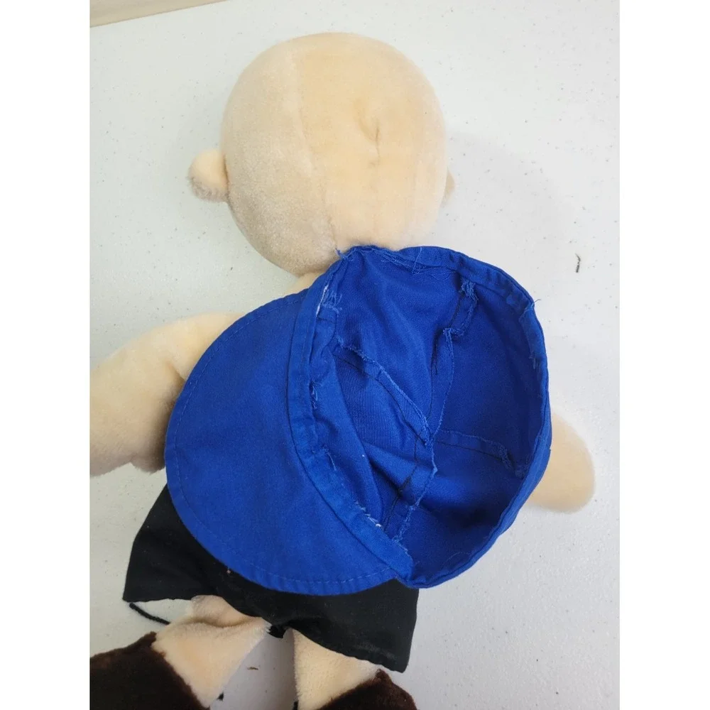 Vtg Peanuts Charlie Brown Plush Collectible Soft Toy Blue Hat Tan 14 Inch